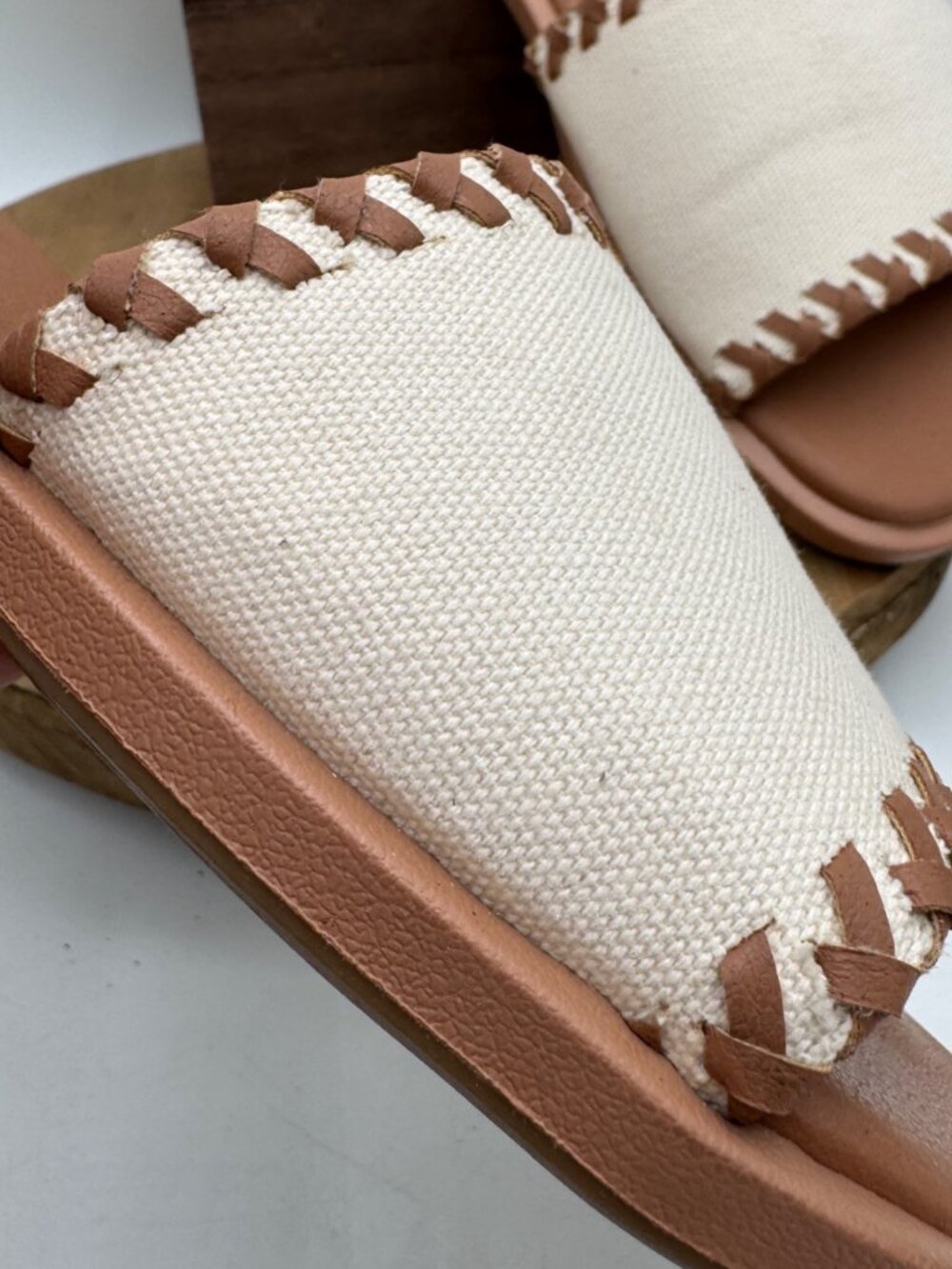 Steve Madden Kaya Cream Sandals Slides woman’s size 10 spring summer - Picture 7 of 11